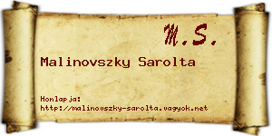 Malinovszky Sarolta névjegykártya